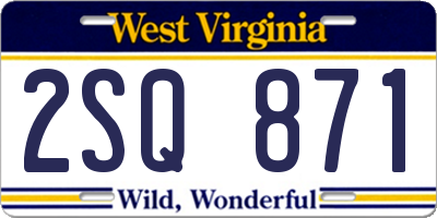 WV license plate 2SQ871