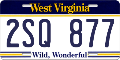 WV license plate 2SQ877