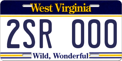 WV license plate 2SR000