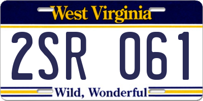 WV license plate 2SR061