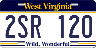 WV license plate 2SR120