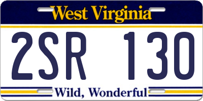 WV license plate 2SR130