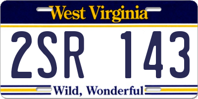 WV license plate 2SR143