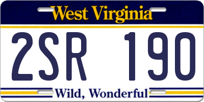 WV license plate 2SR190