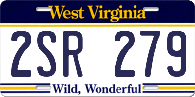 WV license plate 2SR279