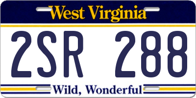 WV license plate 2SR288