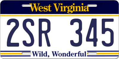 WV license plate 2SR345