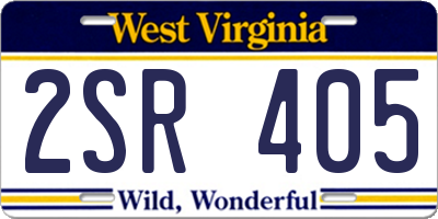 WV license plate 2SR405