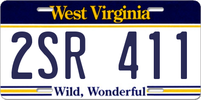 WV license plate 2SR411