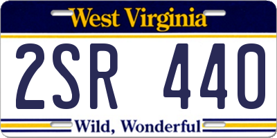 WV license plate 2SR440