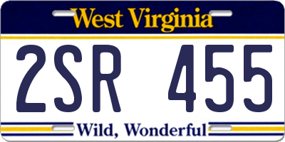 WV license plate 2SR455