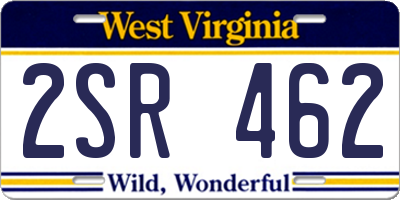 WV license plate 2SR462