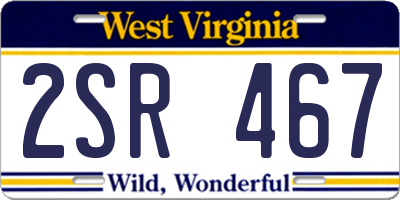 WV license plate 2SR467