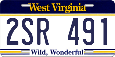 WV license plate 2SR491