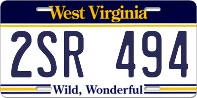 WV license plate 2SR494
