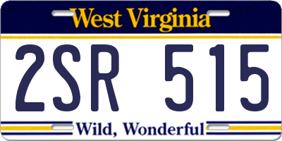 WV license plate 2SR515