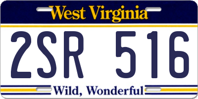 WV license plate 2SR516