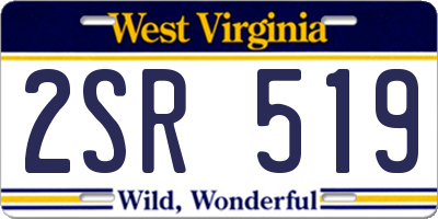 WV license plate 2SR519