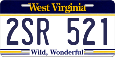 WV license plate 2SR521