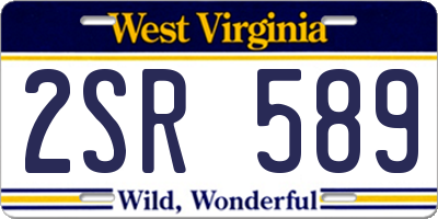 WV license plate 2SR589
