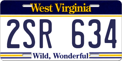WV license plate 2SR634