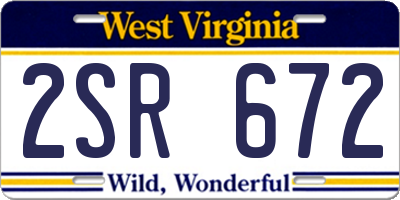 WV license plate 2SR672