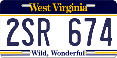WV license plate 2SR674