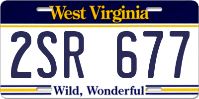 WV license plate 2SR677