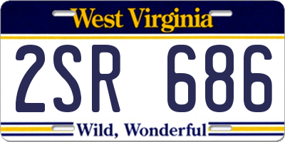 WV license plate 2SR686