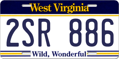 WV license plate 2SR886