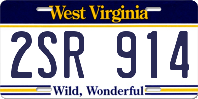 WV license plate 2SR914