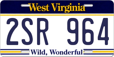 WV license plate 2SR964
