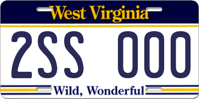 WV license plate 2SS000