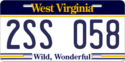 WV license plate 2SS058