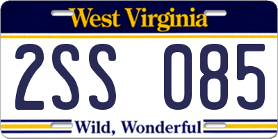 WV license plate 2SS085