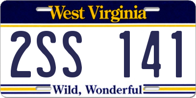 WV license plate 2SS141
