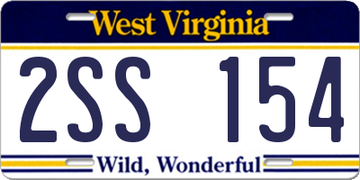 WV license plate 2SS154