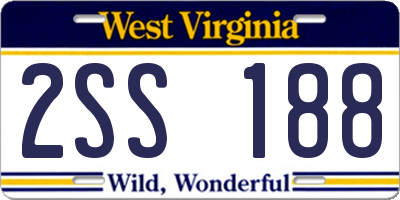 WV license plate 2SS188