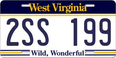 WV license plate 2SS199