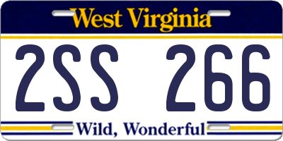WV license plate 2SS266
