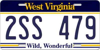 WV license plate 2SS479