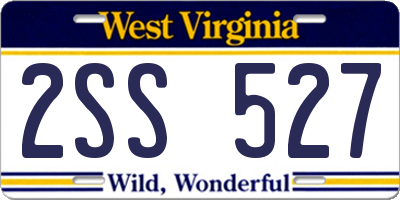 WV license plate 2SS527