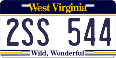 WV license plate 2SS544