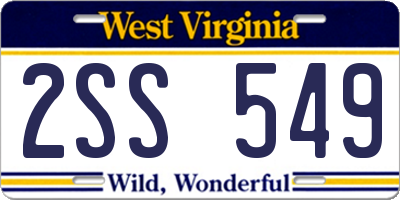 WV license plate 2SS549