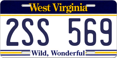 WV license plate 2SS569