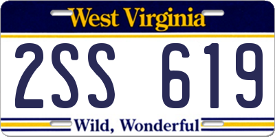 WV license plate 2SS619