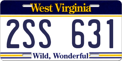 WV license plate 2SS631