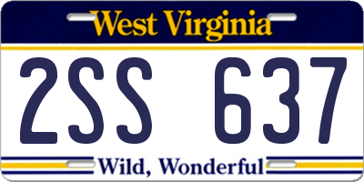 WV license plate 2SS637