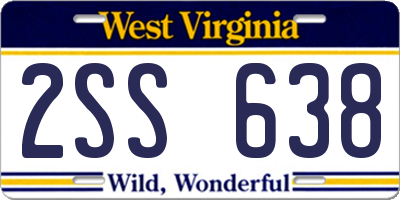 WV license plate 2SS638