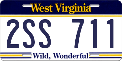 WV license plate 2SS711